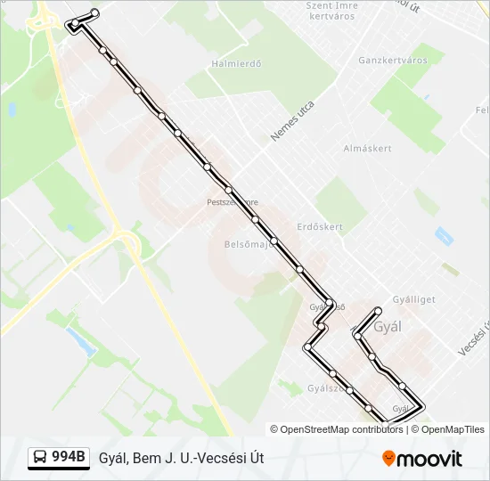 994B Bus Line Map