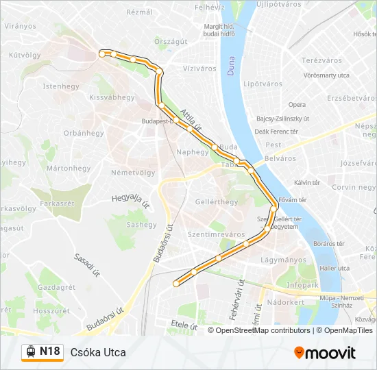 N18 Light Rail Line Map
