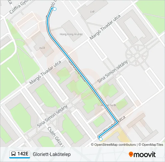 142E Bus Line Map