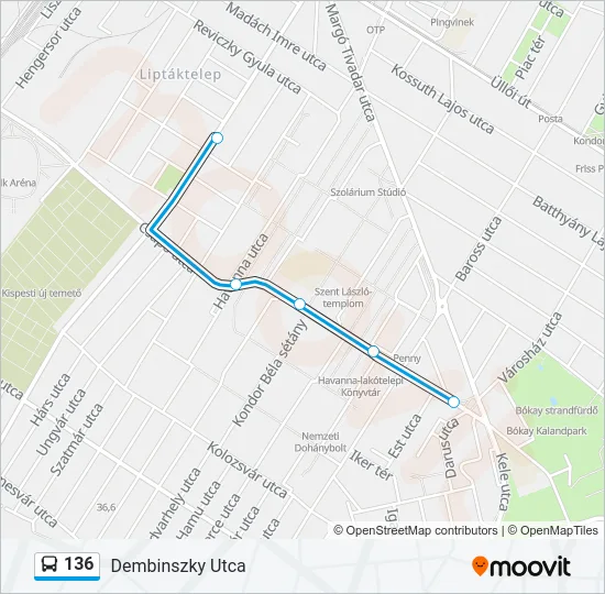 136 Bus Line Map