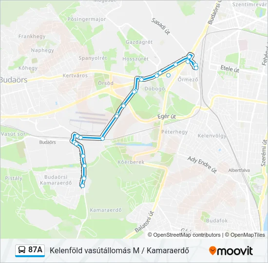 87A Bus Line Map
