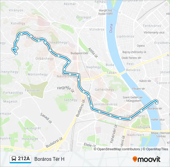 212A Bus Line Map