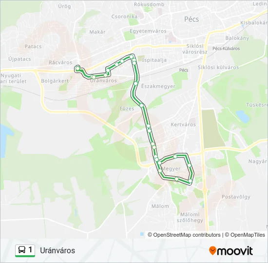 1 Bus Line Map