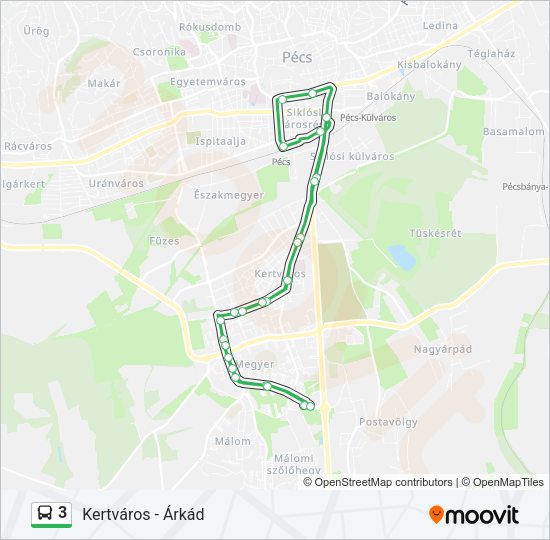 3 Bus Line Map