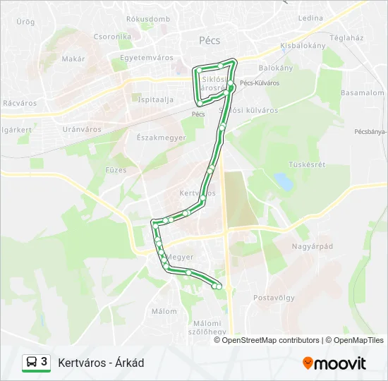 3 Bus Line Map