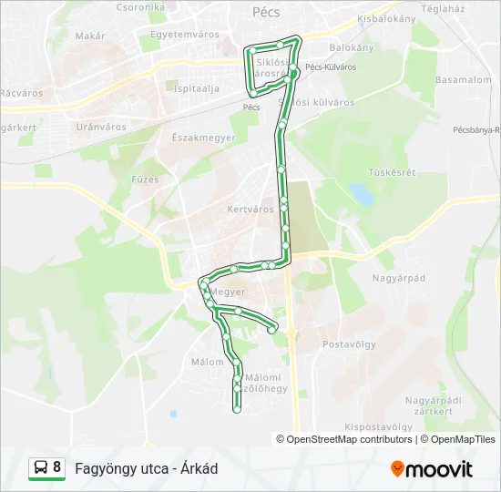 8 Bus Line Map