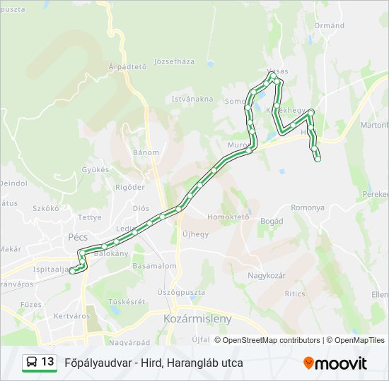 13 Bus Line Map