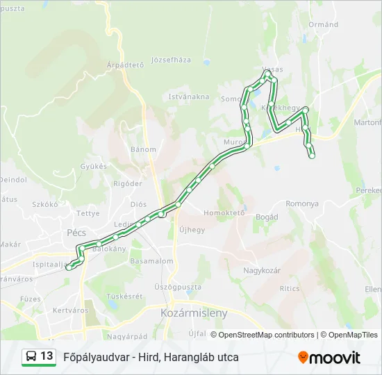 13 Bus Line Map