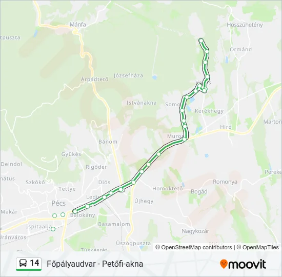 14 Bus Line Map