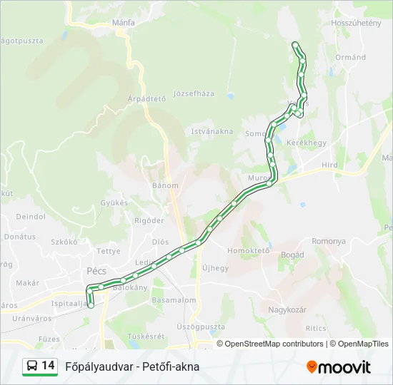 14 Bus Line Map