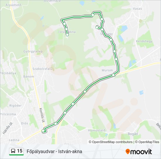 15 autóbusz Vonal Térkép