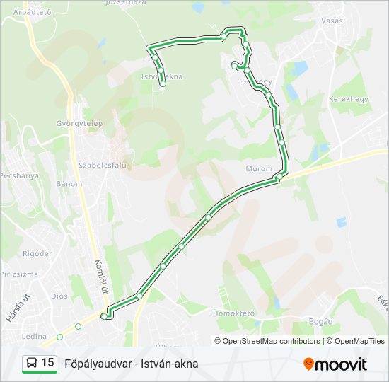 15 autóbusz Vonal Térkép