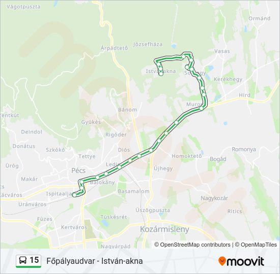 15 autóbusz Vonal Térkép