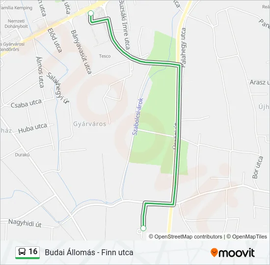 16 Bus Line Map