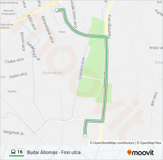 16 Bus Line Map