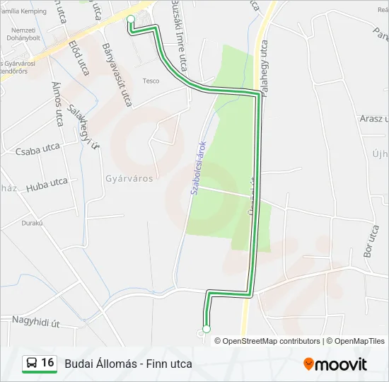 16 Bus Line Map
