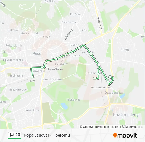 20 Bus Line Map