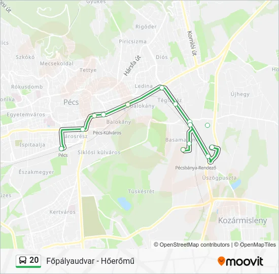 20 Bus Line Map