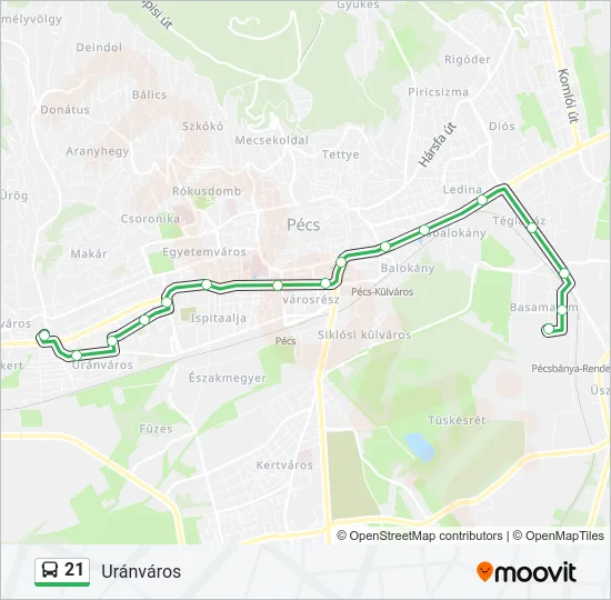 21 Bus Line Map