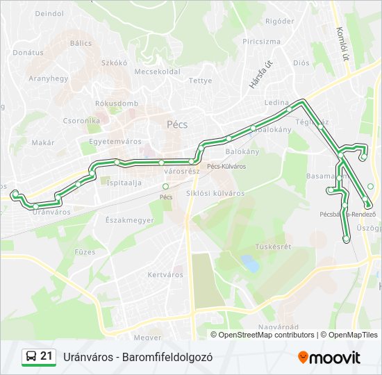 21 Bus Line Map