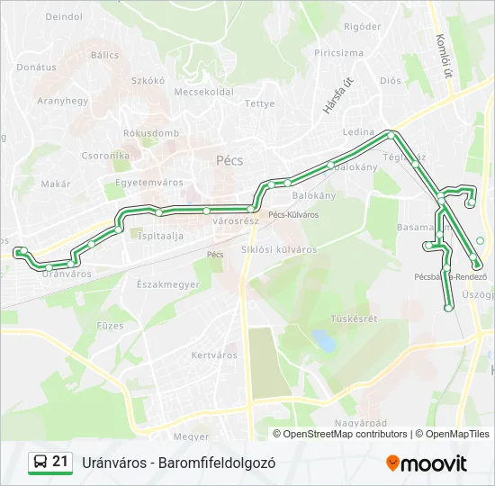 21 Bus Line Map