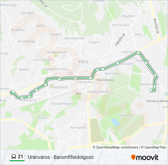 21 Bus Line Map