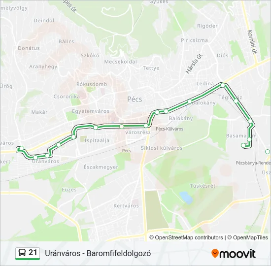 21 Bus Line Map