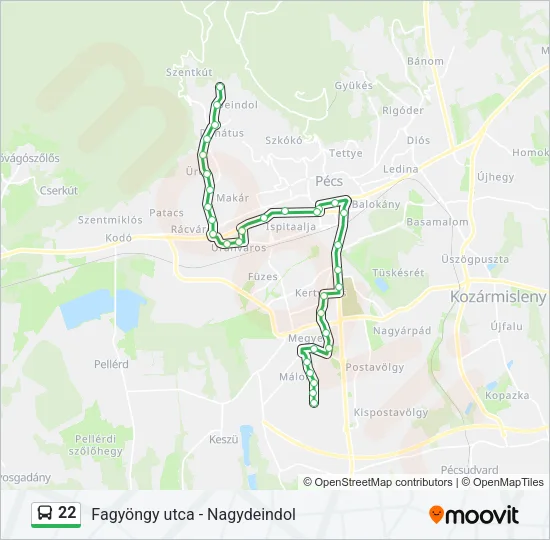 22 Bus Line Map