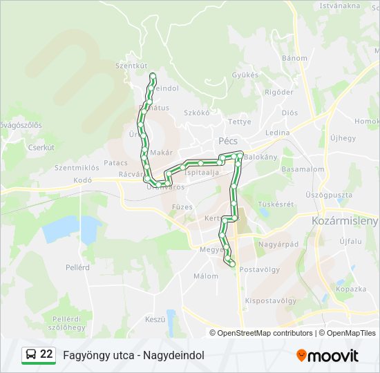 22 Bus Line Map