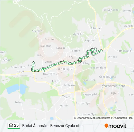 25 Bus Line Map