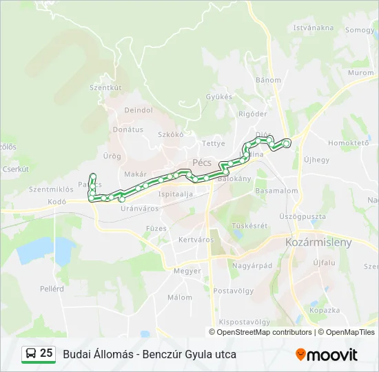 25 Bus Line Map