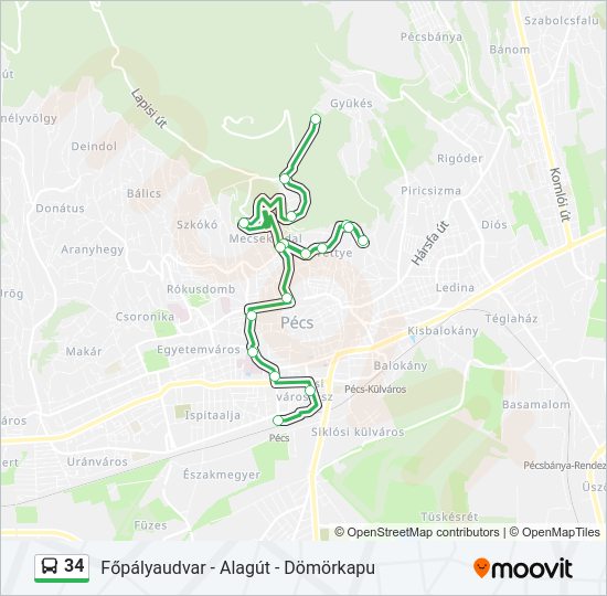 34 Bus Line Map