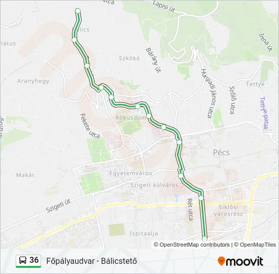 36 Bus Line Map