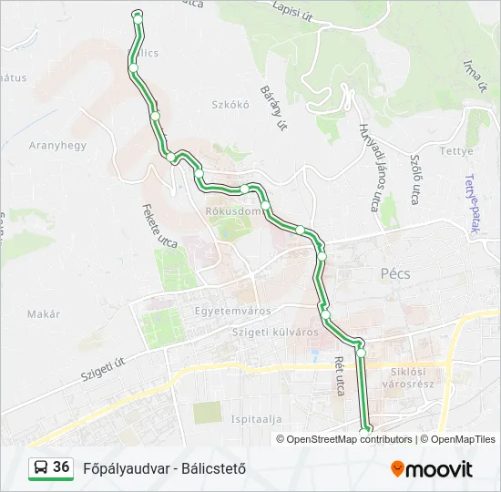 36 Bus Line Map