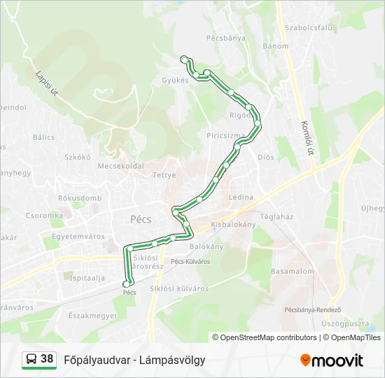 38 Bus Line Map