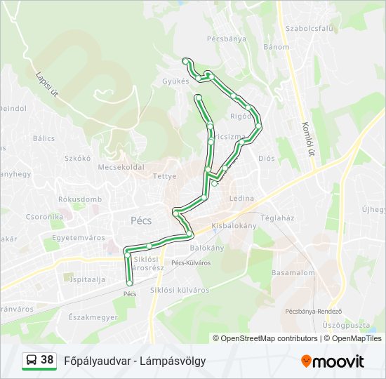 38 Bus Line Map