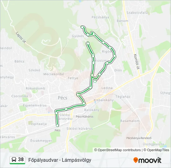 38 Bus Line Map