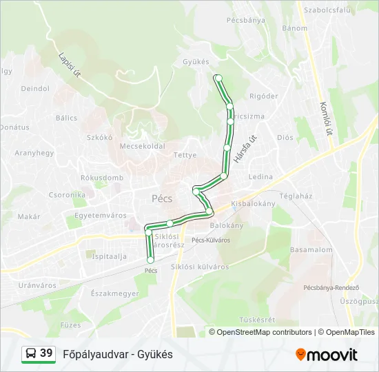 39 Bus Line Map