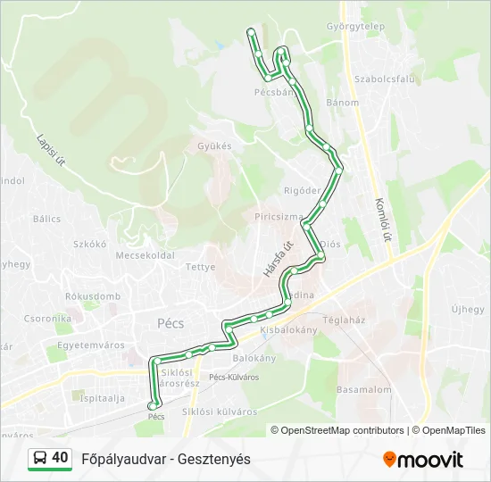 40 Bus Line Map
