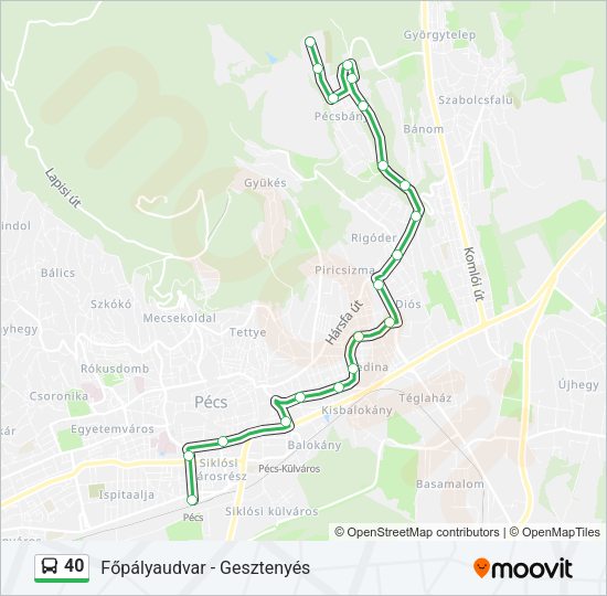 40 Bus Line Map