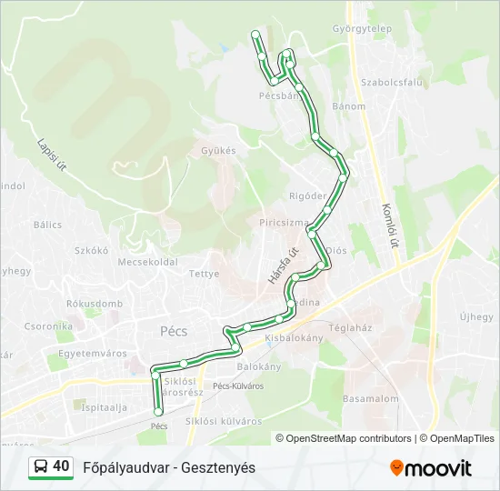 40 Bus Line Map