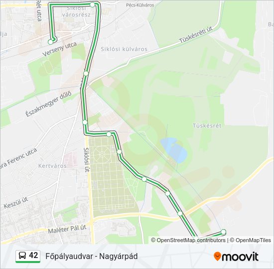42 autóbusz Vonal Térkép