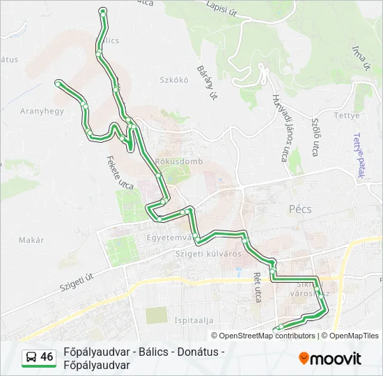 46 Bus Line Map