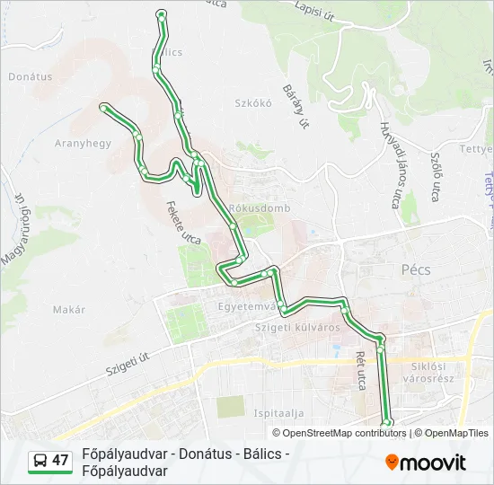 47 Bus Line Map