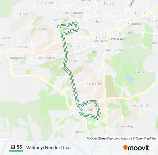 55 Bus Line Map