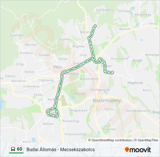 60 autóbusz Vonal Térkép