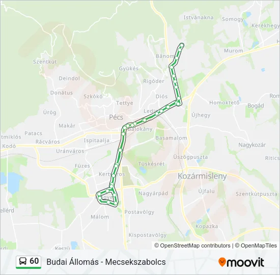 60 autóbusz Vonal Térkép