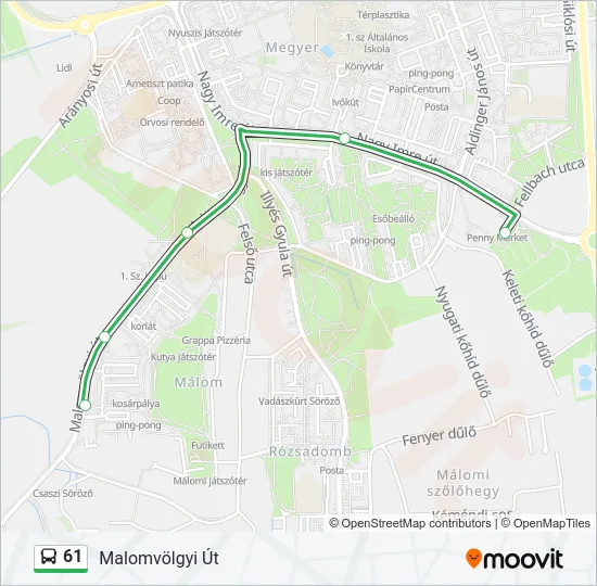 61 Bus Line Map