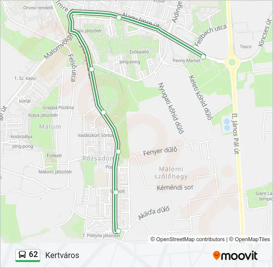 62 Bus Line Map