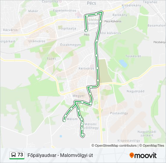 73 autóbusz Vonal Térkép